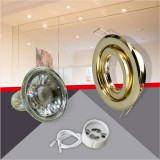 Conlight Arany billenthető kerek spot keret Szett 5W meleg fehér (WW) GU10 COB spottal