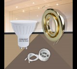 Conlight Billenthető arany kerek keret 5W meleg fehér spot LED Szett