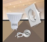Conlight Billenthető fehér négyzet keret 5W napfény fehér spot LED Szett