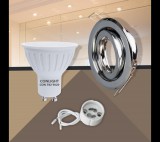 Conlight Billenthető króm kerek keret 5W meleg fehér spot LED Szett