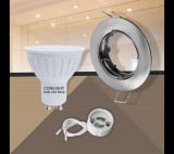 Conlight Billenthető matt króm kerek keret 5W meleg fehér spot LED Szett