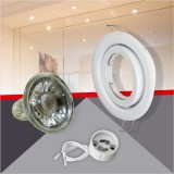 Conlight Fehér billenthető kerek spot keret Szett 5W hideg fehér (CW) GU10 COB spottal