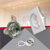 Conlight Fehér billenthető négyzet spot keret Szett 5W meleg fehér (WW) GU10 COB spottal