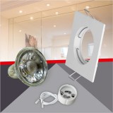 Conlight Fehér fix négyzet spot keret Szett 5W meleg fehér (WW) GU10 COB spottal