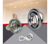 Conlight Króm billenthető kerek spot keret Szett 5W meleg fehér (WW) GU10 COB spottal