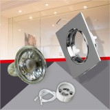 Conlight Króm billenthető négyzet spot keret Szett 5W hideg fehér (CW) GU10 COB spottal