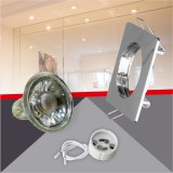 Conlight Króm fix négyzet spot keret Szett 5W hideg fehér (CW) GU10 COB spottal