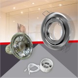 Conlight Matt króm billenthető kerek spot keret Szett 5W meleg fehér (WW) GU10 COB spottal