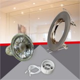 Conlight Matt króm fix kerek spot keret Szett 5W meleg fehér (WW) GU10 COB spottal