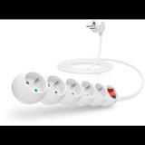 CONNECT IT, 230V, 5 aljzat, kapcsolóval, 3 m fehér (CI-1285)