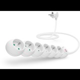 CONNECT IT hosszabbító 230 V, 6 aljzat, 5 m, kapcsolóval, fehér (CES-1015-WH)