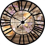 Consalnet 3D óra mögött virágok vlies poszter, fotótapéta 10217VEZ1 /208x208 cm/