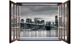 Consalnet Ablakból a kilátás, Brooklyn Bridge vlies poszter, fotótapéta 823VEZ4 /201x145 cm/