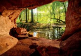 Consalnet Barlang és erdő poszter, fotótapéta Vlies (152,5 x 104 cm)