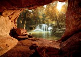 Consalnet Barlang és vízesés fotótapéta több méretben, alapanyagban