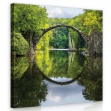 Consalnet Erdei tó hiddal, vászonkép 80x80 cm méretben