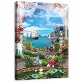 Consalnet Erkélyről kilátás a Tengerre, vászonkép, 50x70 cm méretben