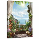 Consalnet Erkélyről kilátás a Tengerre, vászonkép, 50x70 cm méretben