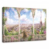 Consalnet Erkélyről kilátás Párizsra, vászonkép, 70x50 cm méretben
