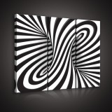 Consalnet Fekete-fehér 3D, 3 darabos vászonkép, 90x80 cm méretben