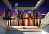 Consalnet Felhőkarcolókra néző ablak poszter, fotótapéta Vlies (254 x 184 cm)