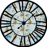 Consalnet Háromszögek az óra mögött vlies poszter, fotótapéta 10710VEZ1 /208x208 cm/