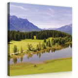 Consalnet Hegyek,erdő és tó, vászonkép, 80x80 cm méretben