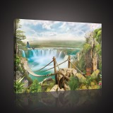 Consalnet Híd a vízesés felett, vászonkép, 60x40 cm méretben