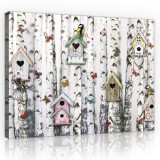 Consalnet Madarak és pillangók az erdőben, vászonkép, 60x40 cm méretben