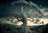 Consalnet Misztikus fa poszter, fotótapéta Vlies (312 x 219 cm)