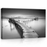 Consalnet Móló fekete-fehérben, vászonkép, 60x40 cm méretben