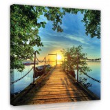 Consalnet Naplemente a stégről, vászonkép, 80x80 cm méretben