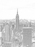 Consalnet New York körvonalai poszter, fotótapéta, Papír (184x254 cm, álló)