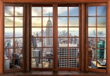 Consalnet New Yorkra kilátás ablakból poszter, fotótapéta Vlies (152,5 x 104 cm)