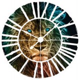 Consalnet Oroszlán fej az óra mögött vlies poszter, fotótapéta 21404VEZ1 /208x208 cm/