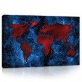 Consalnet Piros világtérkép, vászonkép, 60x40 cm méretben