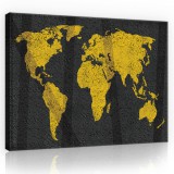 Consalnet Sárga világtérkép, vászonkép, 60x40 cm méretben