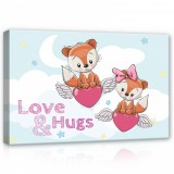 Consalnet Szerelmes rókák, vászonkép, 60x40 cm méretben