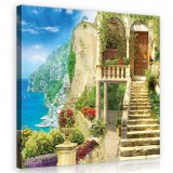 Consalnet Sziklasziget,sziklaházakkal vászonkép 80x80 cm méretben