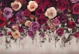 Consalnet Színes lelógó rózsák poszter, fotótapéta, Vlies (350 x 250 cm)