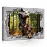 Consalnet T-rex az erdőben, vászonkép, 70x50 cm méretben
