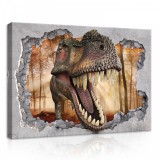 Consalnet T-rex az erdőben, vászonkép, 70x50 cm méretben