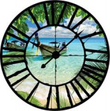 Consalnet Tengerpart az óra mögött vlies poszter, fotótapéta 20462VEZ1 /208x208 cm/