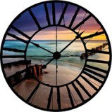 Consalnet Tengerpart az óra mögött vlies poszter, fotótapéta 20769VEZ1 /208x208 cm/