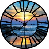 Consalnet Tengerpart az óra mögött vlies poszter, fotótapéta 21382VEZ1 /208x208 cm/