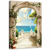 Consalnet Teraszról kilátás a Tengerre, vászonkép, 50x70 cm méretben