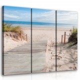 Consalnet Út a tengerpartra, 3 darabos vászonkép, 90x80 cm méretben