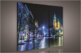 Consalnet Város az esti fényekben, 3 darabos vászonkép, 90x80 cm méretben