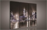 Consalnet Város az esti fényekben, 3 darabos vászonkép, 90x80 cm méretben