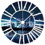 Consalnet Város az óra mögött vlies poszter, fotótapéta 20409VEZ1 /208x208 cm/